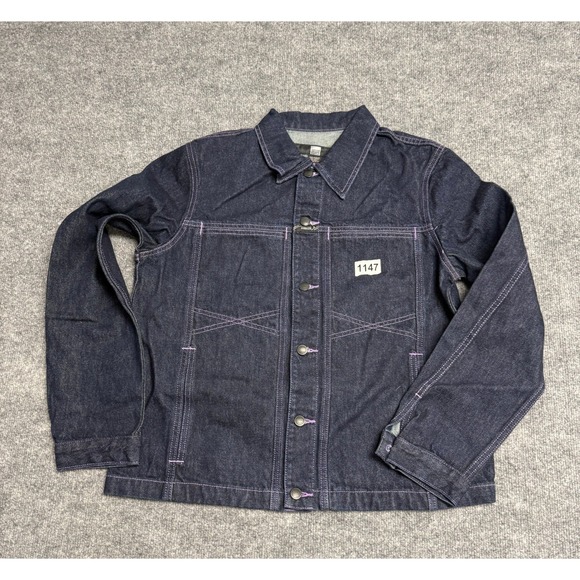 MARITHE FRANCOIS GIRBAUD Vintage‎ Womens XL Berry Denim X-Frame Jeans Jacket - Picture 2 of 12